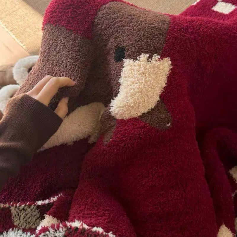 Ownkoti Festive Equestrian Red Fleece Blanket - image 5