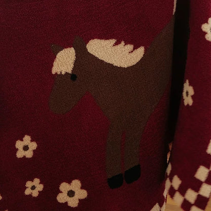 Ownkoti Festive Equestrian Red Fleece Blanket - image 6