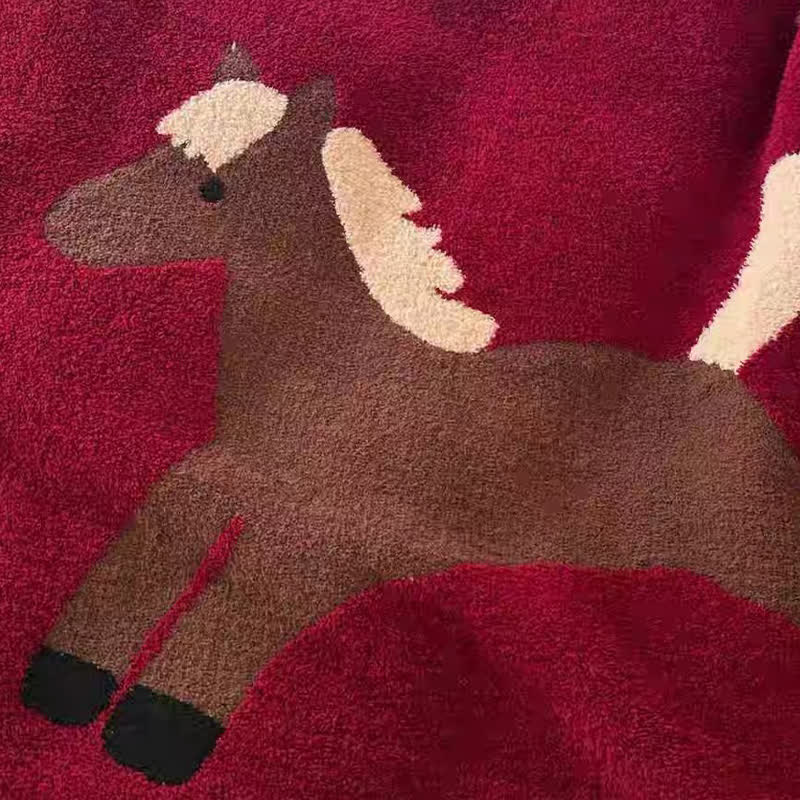 Ownkoti Festive Equestrian Red Fleece Blanket - image 8