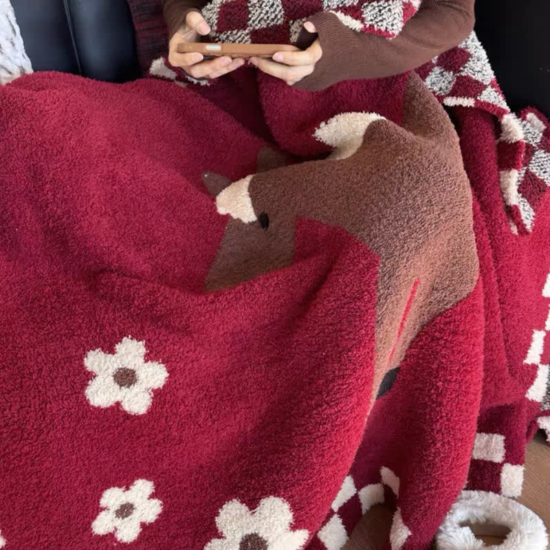 Ownkoti Festive Equestrian Red Fleece Blanket - image 3