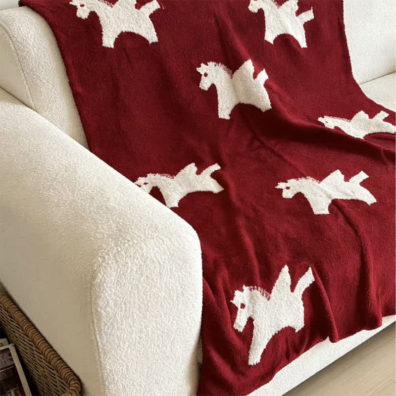 Ownkoti White Pegasus Motif Fleece Blanket - image 3
