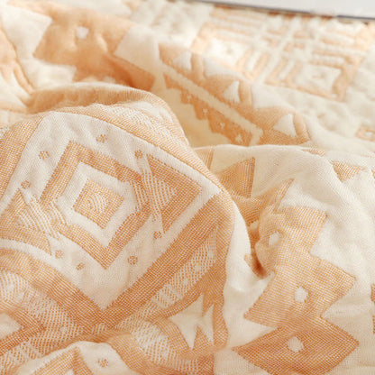Ownkoti Beige Geometric Pattern Cotton Gauze Quilt - image 3