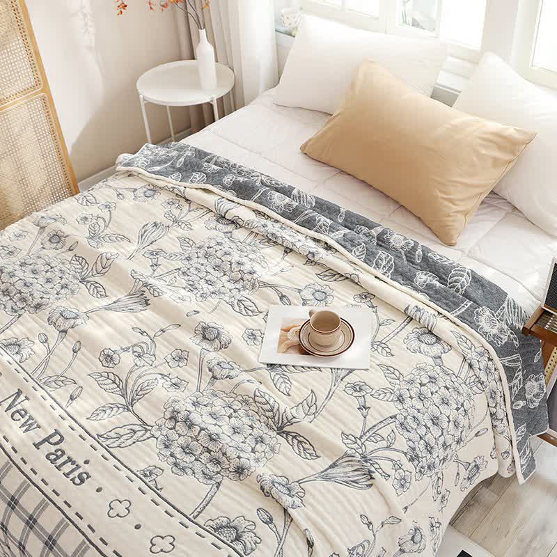 Ownkoti Floral Hydrangea Cotton Gauze Quilt - Queen - image 0