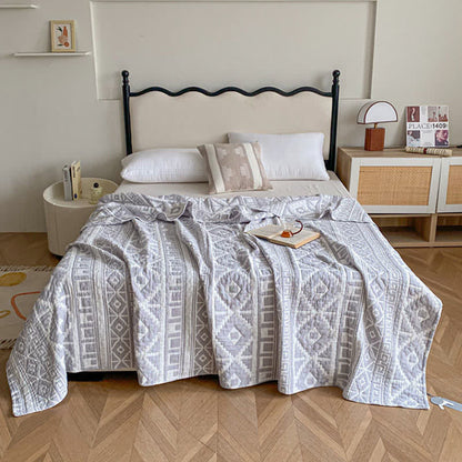 Ownkoti Ethnic Style Geometric Cotton Gauze Quilt - image 5