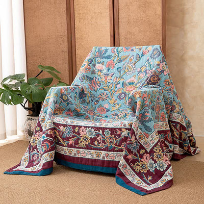 Ownkoti Blue Floral Cotton Gauze Quilt - image 2