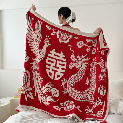 Ownkoti Auspicious Phoenix Knit Throw Blanket - image 1