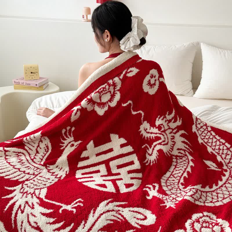 Ownkoti Auspicious Phoenix Knit Throw Blanket - image 3
