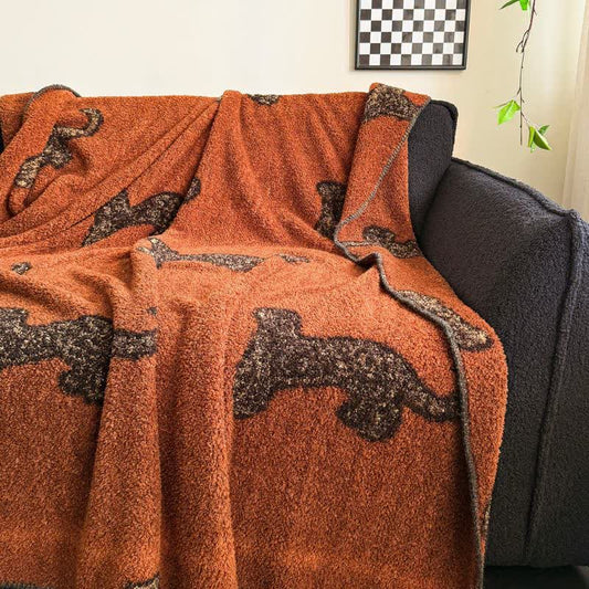 Ownkoti Vintage Leopard Fluffy Throw Blanket - 79"W x 90"L - image 0