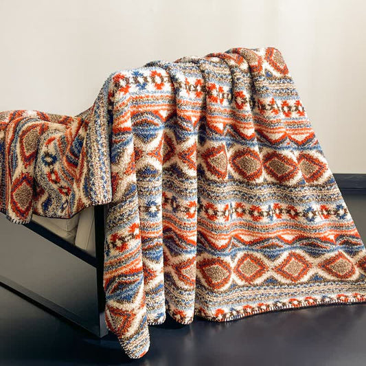 Ownkoti Bohemian Style Fluffy Throw Blanket - Brown - 79"W x 90"L - image 0