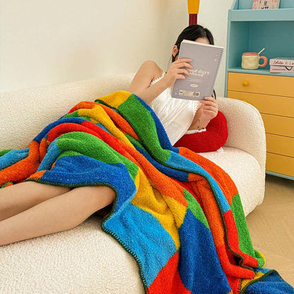 Ownkoti Colorful Plaid Fluffy Throw Blanket - image 3
