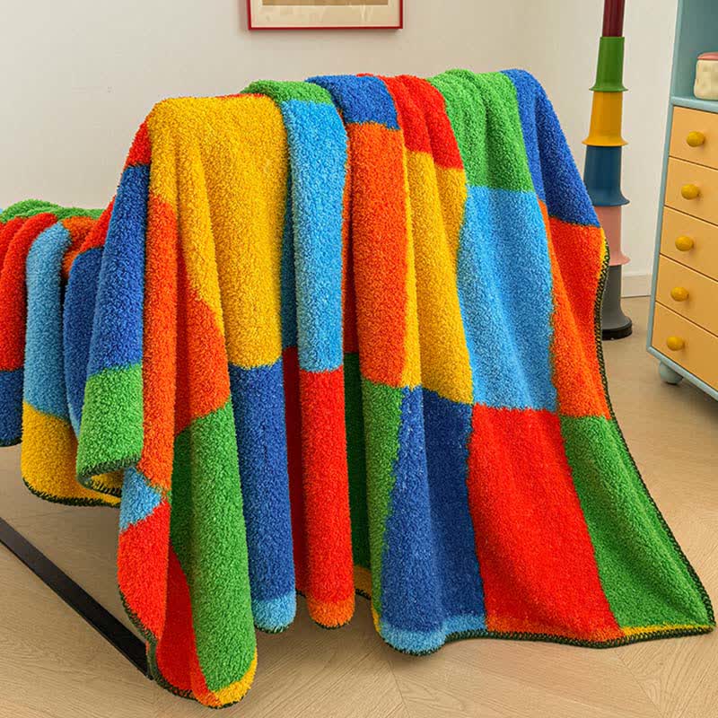 Ownkoti Colorful Plaid Fluffy Throw Blanket - image 5