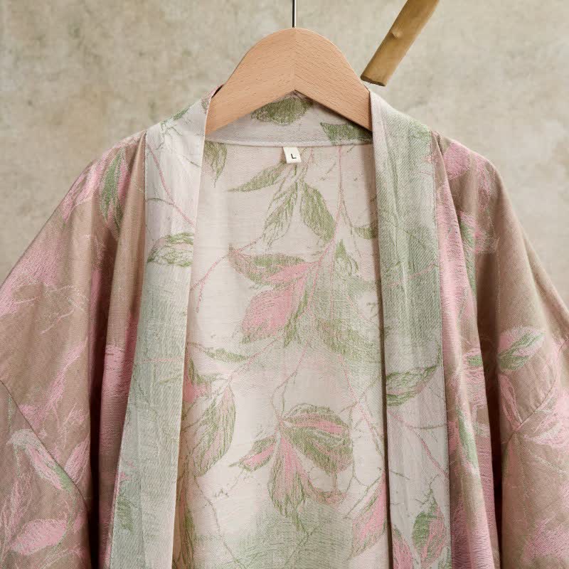 Ownkoti Natural Leaf Cotton Gauze Kimono Robe - image 22