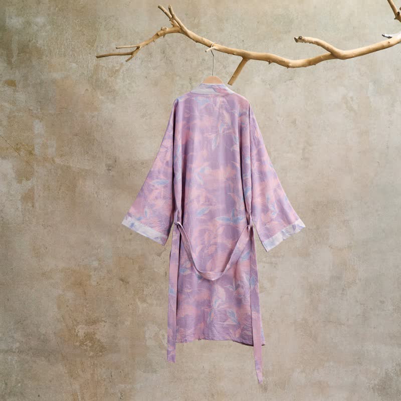 Ownkoti Natural Leaf Cotton Gauze Kimono Robe - image 15