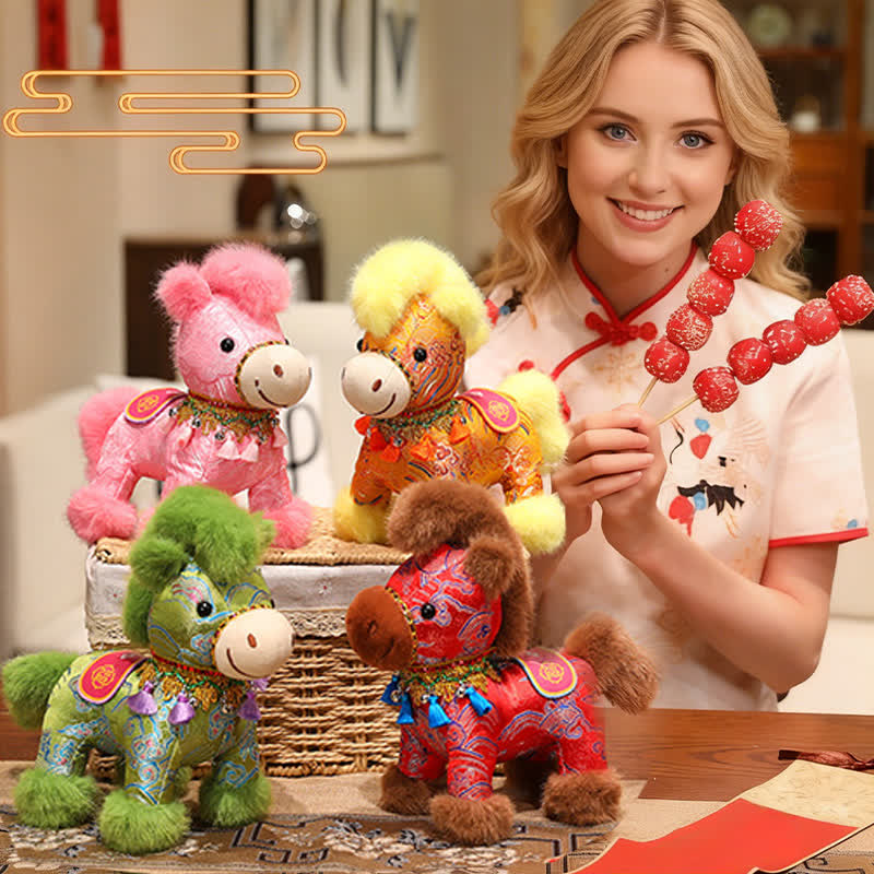 Ownkoti Brocade Chinoiserie Artistic Horse Plushie - image 2