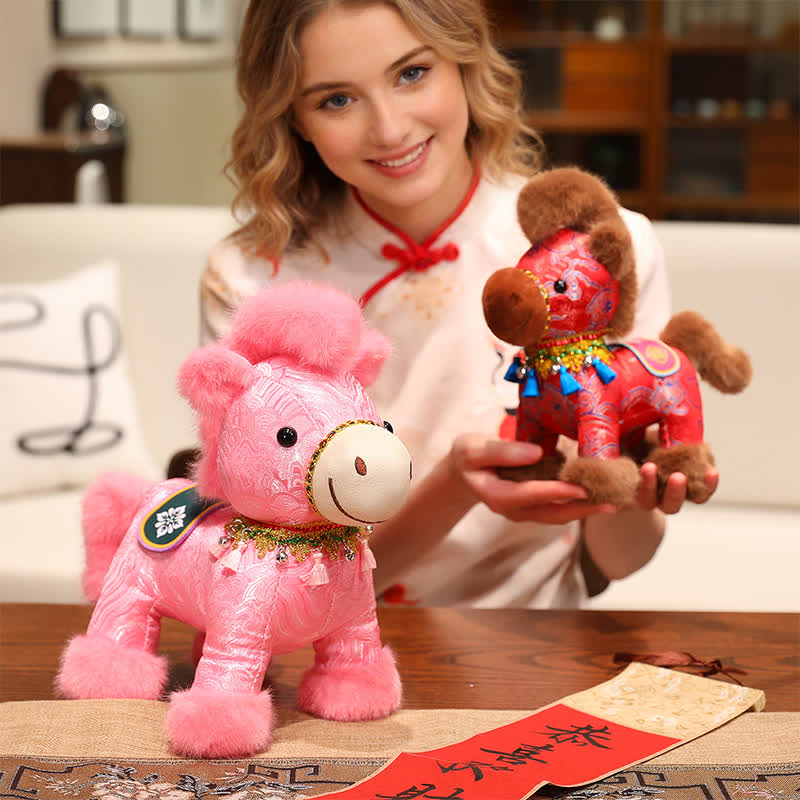 Ownkoti Brocade Chinoiserie Artistic Horse Plushie - image 3