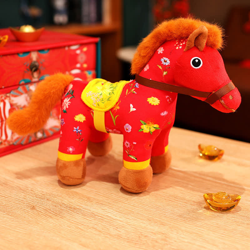 Ownkoti Festive 2026 Year of the Horse Plush - Red (Flowers) - 2PCS - 12"H - image 8