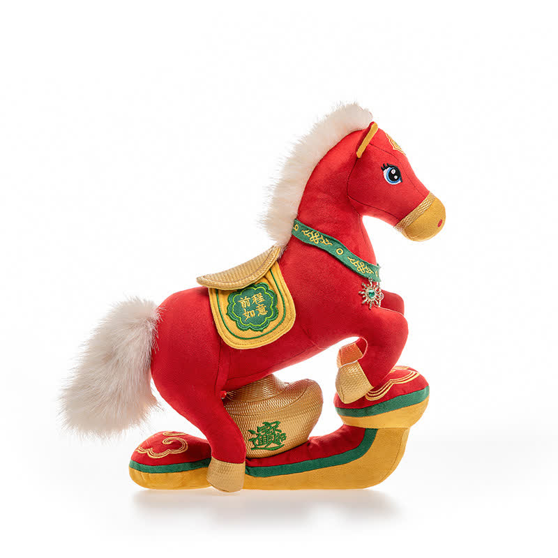 Ownkoti Red & Gold Majestic Horse Mascot Plush - Red & Green - 14"H - image 8
