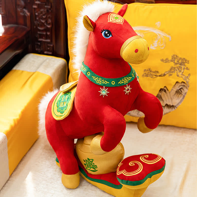 Ownkoti Red & Gold Majestic Horse Mascot Plush - image 4