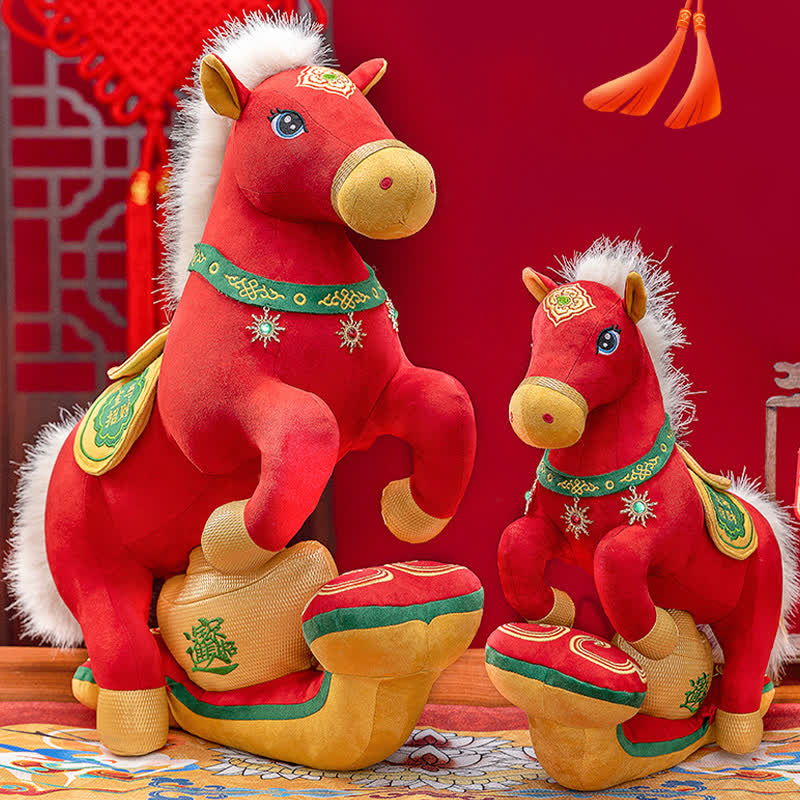Ownkoti Red & Gold Majestic Horse Mascot Plush - image 0