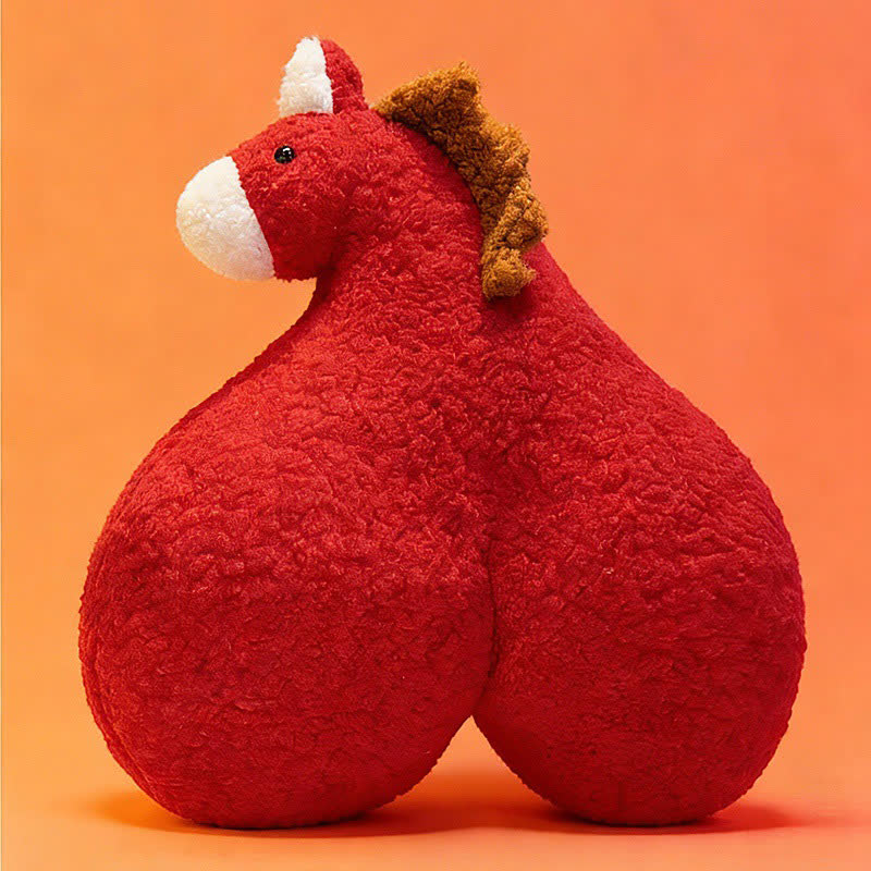 Ownkoti Creative "Horse Butt" Sherpa Plush Pillow - Red - 19"W x 21"H - image 3