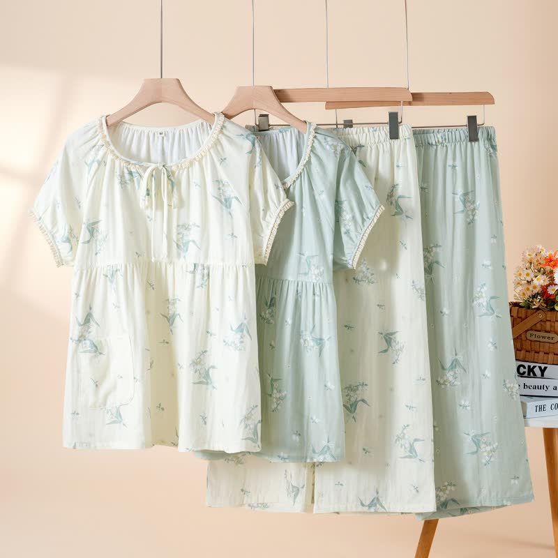 Ownkoti Bellflower Floral Cotton Gauze Pajama Set - image 0