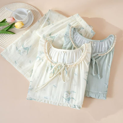 Ownkoti Bellflower Floral Cotton Gauze Pajama Set - image 1
