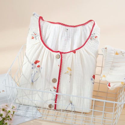 Ownkoti Country Floral Cotton Gauze Pajama Set - image 1