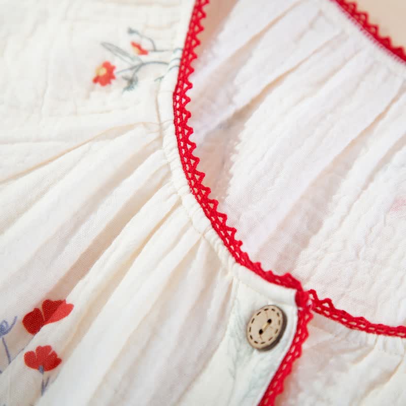 Ownkoti Country Floral Cotton Gauze Pajama Set - image 3