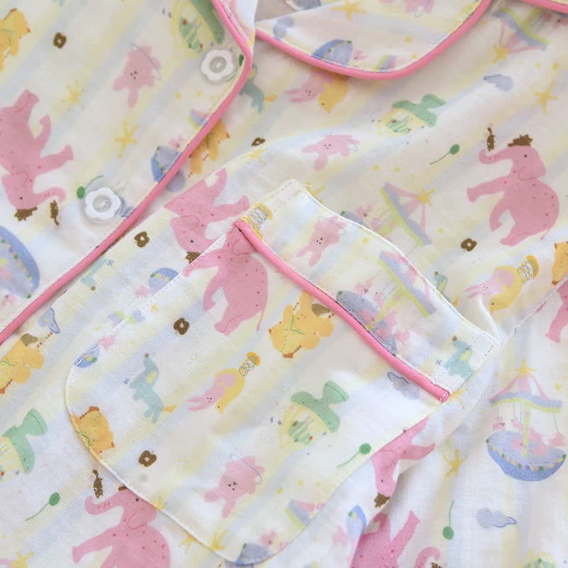 Ownkoti Elephant Playground Cotton Gauze Pajama Set - image 8