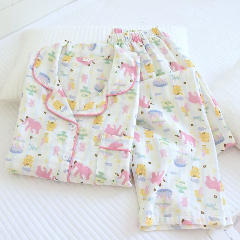 Ownkoti Elephant Playground Cotton Gauze Pajama Set - image 5