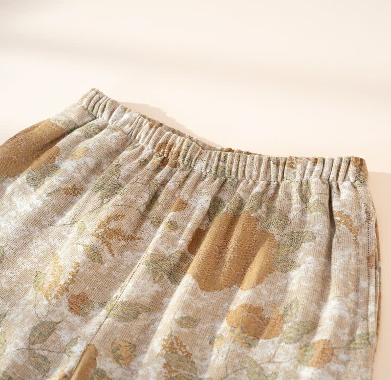 Ownkoti Vintage Floral Mandarin Collar Cotton Pajama Set - image 8