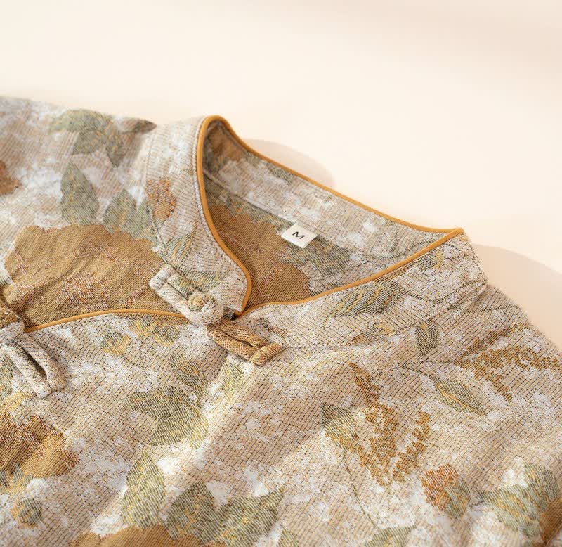 Ownkoti Vintage Floral Mandarin Collar Cotton Pajama Set - image 3