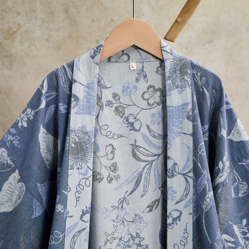 Ownkoti Pastoral Leaf Cotton Gauze Kimono Robe - image 2