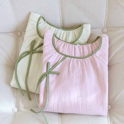 Ownkoti Minimalist Oriental Style Cotton Gauze Nightdress - image 2