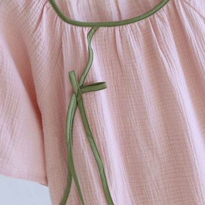 Ownkoti Minimalist Oriental Style Cotton Gauze Nightdress - image 9