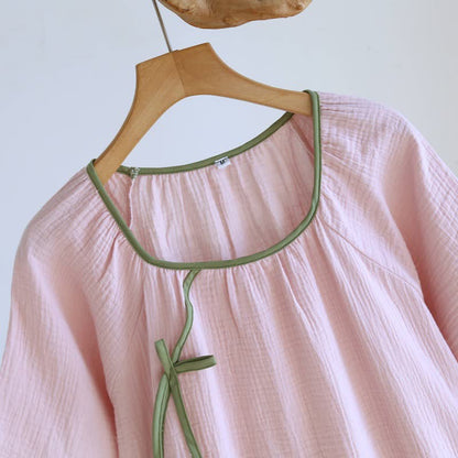 Ownkoti Minimalist Oriental Style Cotton Gauze Nightdress - image 7