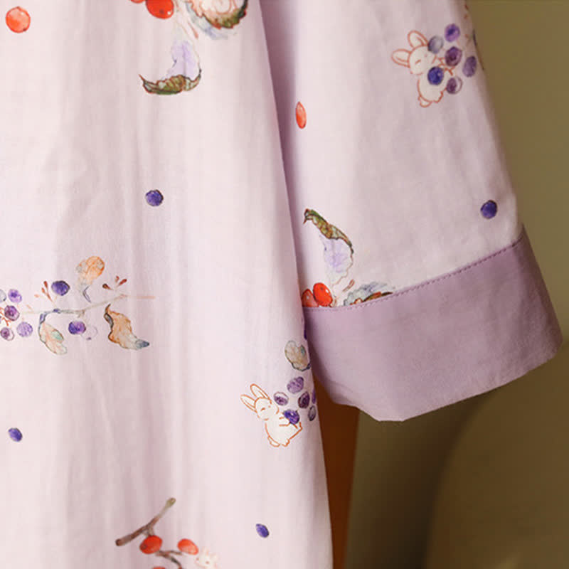 Ownkoti Rabbit & Berry Cotton Gauze Nightdress - image 4