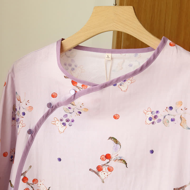 Ownkoti Rabbit & Berry Cotton Gauze Nightdress - image 2