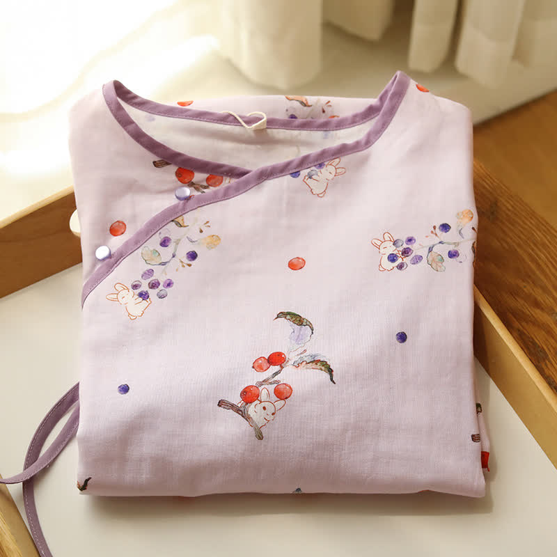 Ownkoti Rabbit & Berry Cotton Gauze Nightdress - image 1