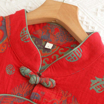 Ownkoti Auspicious Mandarin Collar Cotton Pajama Set - image 3