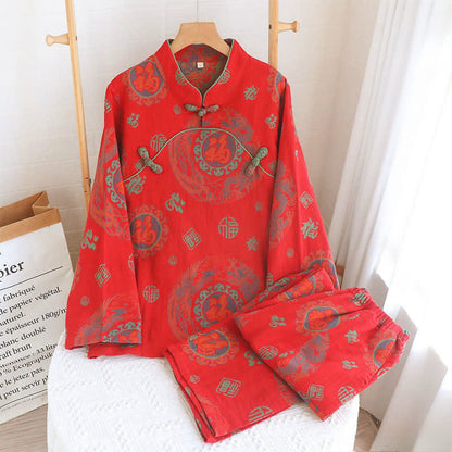 Ownkoti Auspicious Mandarin Collar Cotton Pajama Set - image 1
