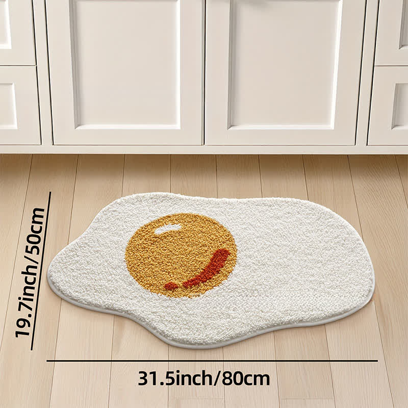 Ownkoti Fried Egg Shaped Flocked Rug - image 8
