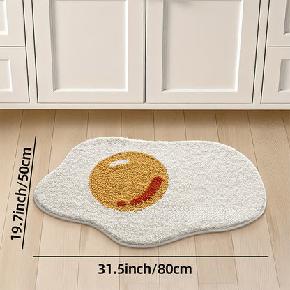 Ownkoti Fried Egg Shaped Flocked Rug - image 8