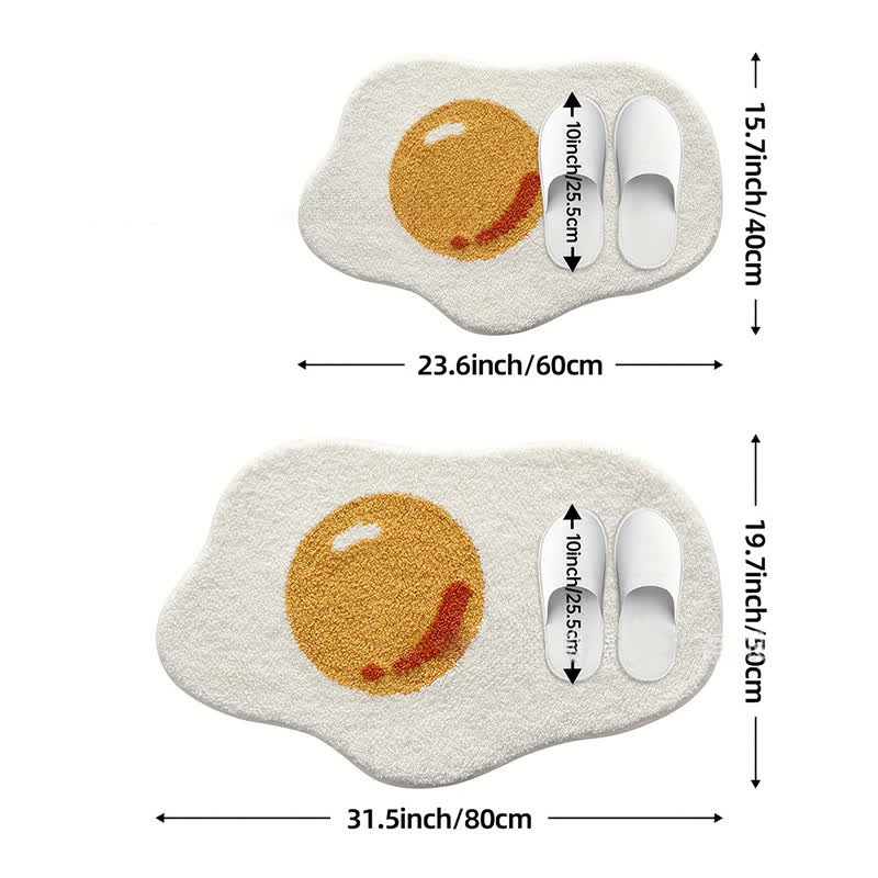 Ownkoti Fried Egg Shaped Flocked Rug - image 6