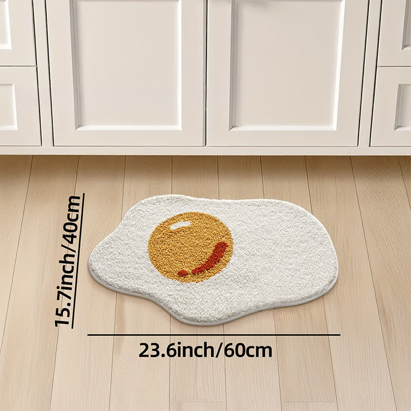 Ownkoti Fried Egg Shaped Flocked Rug - image 7