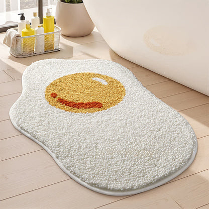 Ownkoti Fried Egg Shaped Flocked Rug - image 1