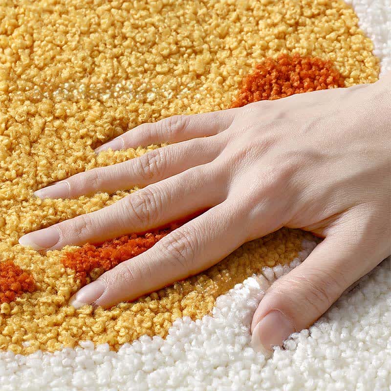 Ownkoti Fried Egg Shaped Flocked Rug - image 5