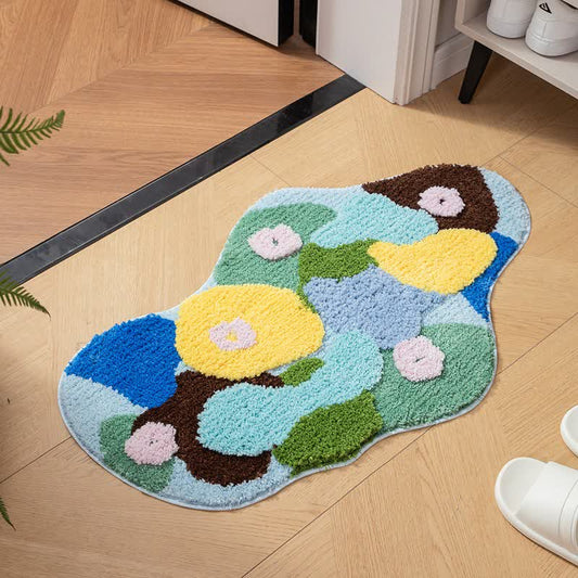 Ownkoti Artistic Abstract Decorative Bath Rug - Multicolor - 23"W x 35"L - image 0