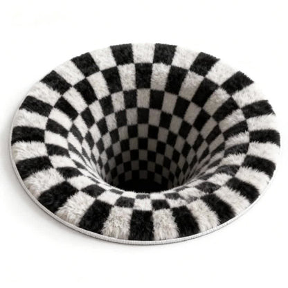 Ownkoti Black Hole 3D Checkered Rug - B - 55" x 55" - image 9