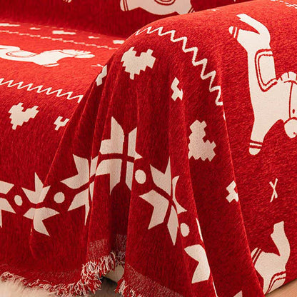 Ownkoti New Year Chenille Sofa Cover with Lucky Horse - image 6